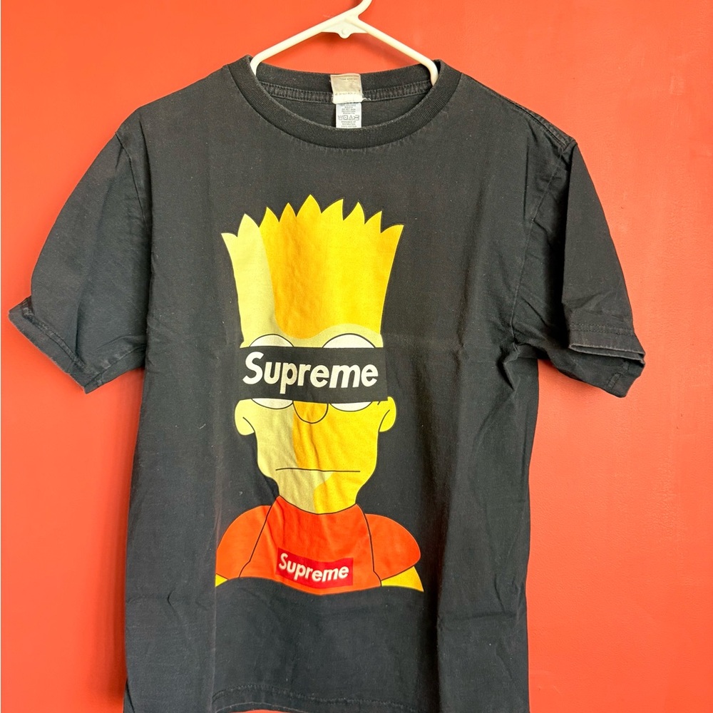 Bart Simpson Supreme Parody Graphic Tee | Streetwear Bootleg | Size M